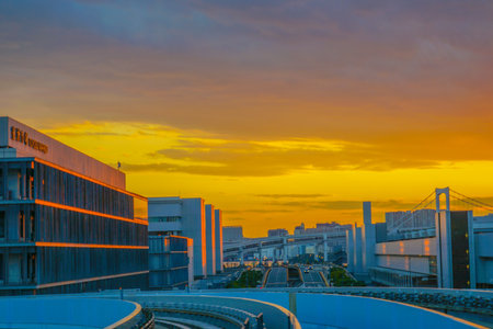 Ariake town and evening view. Shooting Location: Koto -ku, Tokyoの写真素材