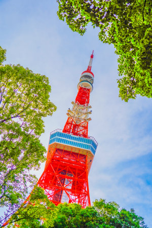 Tokyo Tower and Blue Sky. Shooting Location: Minato -ku, Tokyo