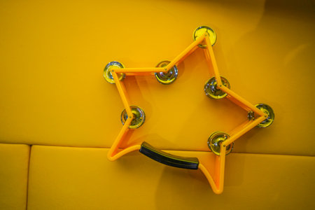 Image of yellow tambourine. Shooting Location: Nishi -ku, Yokohamaの写真素材