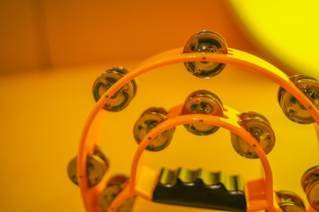 Image of yellow tambourine. Shooting Location: Nishi -ku, Yokohamaの写真素材