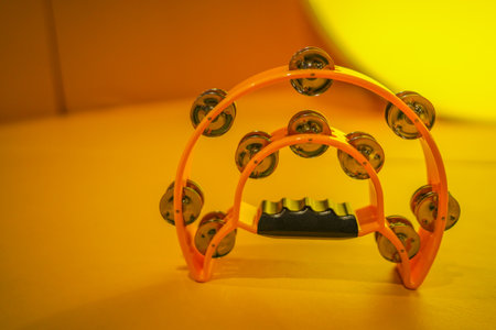 Image of yellow tambourine. Shooting Location: Nishi -ku, Yokohama