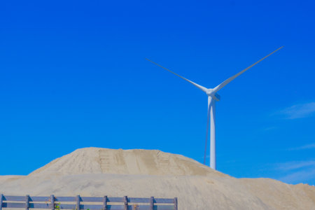 A landscape with wind power (Akita). Shooting Location: Akitaの写真素材