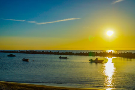 Fishing boat to anchored. Shooting Location: Niigata Prefectureの写真素材