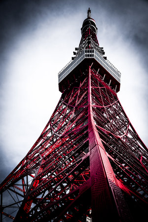 Tokyo Tower and Blue Sky. Shooting Location: Minato -ku, Tokyoの写真素材