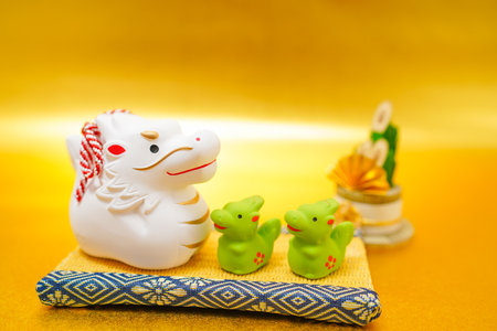 New Years card material of dragon year (Tatsu no Family). Shooting Location: Yokohama-city kanagawa prefectureの写真素材