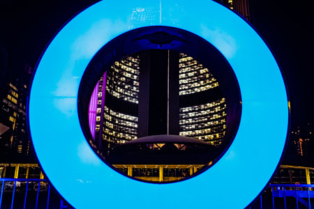 City night and circular object. Shooting Location: Torontoの写真素材