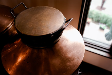 Large copper pot. Shooting Location: Hokkaido Furano