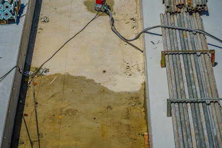 Electric cable wiring. Shooting Location: Minato -ku, Tokyo