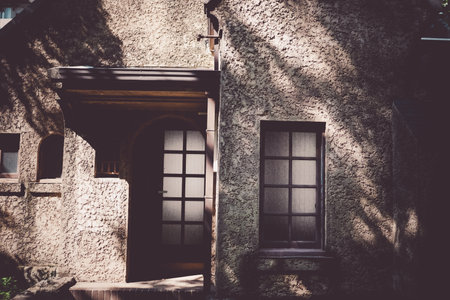 Wall of light and shadow houses. Shooting Location: Shinjuku-ku, Tokyo
