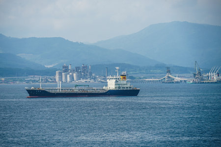 Maritime landscape of the industrial area. Shooting Location: Hokkaido Hakodate City