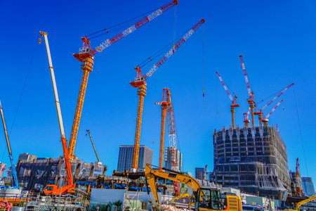Construction project for large cities. Shooting Location: Minato -ku, Tokyoの写真素材