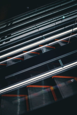 Image of bright escalator. Shooting Location: Minato -ku, Tokyo