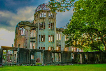 Atomic bomb dome and nature. Shooting Location: Hiroshima