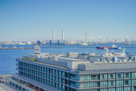 Seaside white building. Shooting Location: Naka -ku, Yokohama -shiの写真素材