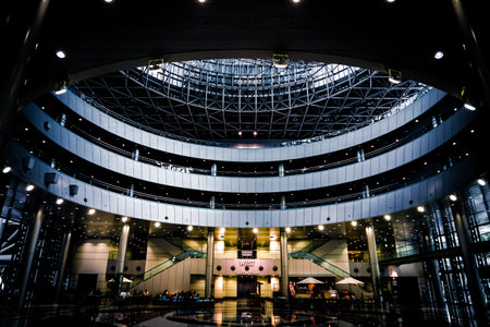 Modern architecture (telecom center). Shooting Location: Koto -ku, Tokyo