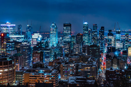 Montreal night view (conditionalon). Shooting Location: Montreal, Canadaのeditorial素材