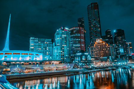 Melbourne cityscape at night. Shooting Location: melbourneの写真素材