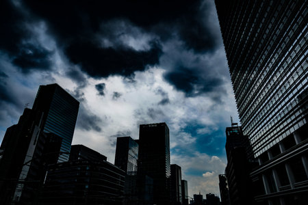 dim city skyline. Shooting Location: Chiyoda ward, Tokyoの写真素材