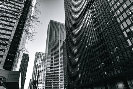 Monochrome building scenery. Shooting Location: Toronto