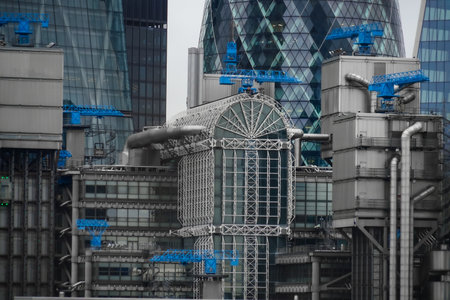 modern glass building. Shooting Location: UK, Londonの写真素材