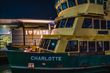 Night view of the harbor (Sydney). Shooting Location: sydney, australia