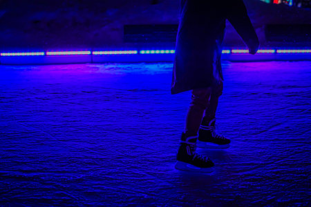 illuminated skating rink. Shooting Location: montreal, canadaの写真素材