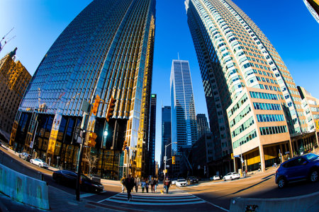 Evening view in front of the station. Shooting Location: Torontoの写真素材