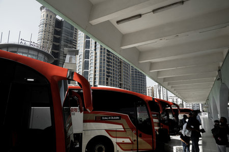 Dubai bus stop (Abu Dhabi). Shooting Location: abu dhabi