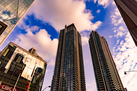 Building and sunset (Toronto). Shooting Location: Torontoの写真素材