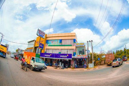 A large building along the road in Sri Lanka. Shooting Location: sri lanka, candyの写真素材