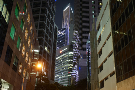night view of singapore. Shooting Location: Singapore
