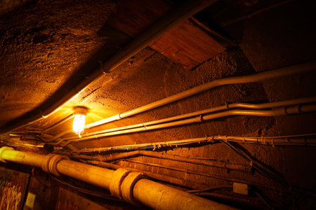 narrow underground passageの写真素材