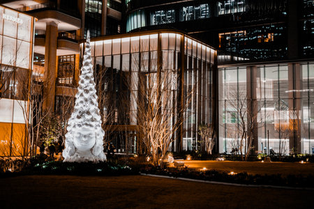 lighting of skyscrapers at night. Shooting Location: Minato Ward, Tokyo