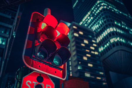 Red light and building (Sydney). Shooting Location: sydney, australiaの写真素材
