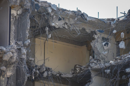 Collapsed outer wall of ruins. Shooting Location: Kanagawa Ward, Yokohama City