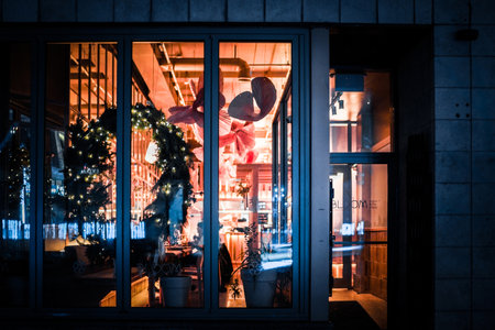 night window display. Shooting Location: montreal, canadaの写真素材