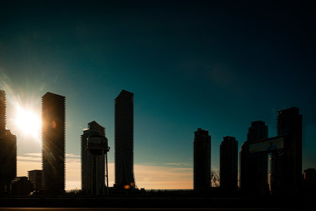 City skyscrapers at dusk. Shooting Location: Torontoの写真素材