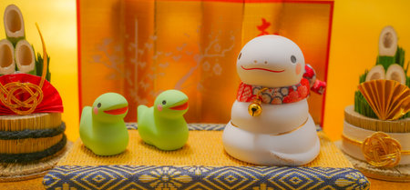 New Years card material for the Year of the Snake. Shooting Location: Kanagawa Ward, Yokohama Cityの写真素材