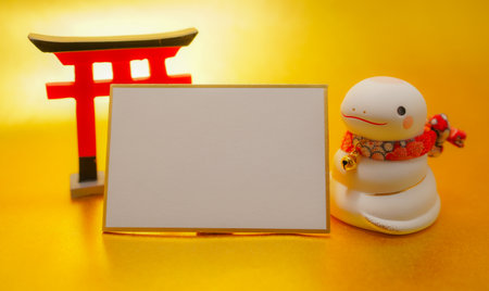 New Years card material for the Year of the Snake. Shooting Location: Kanagawa Ward, Yokohama Cityの写真素材
