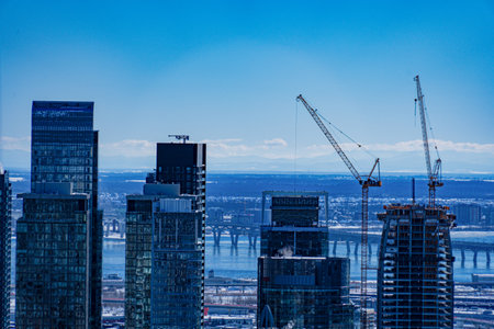 Construction scene in Montreal. Shooting Location: montreal, canadaの写真素材