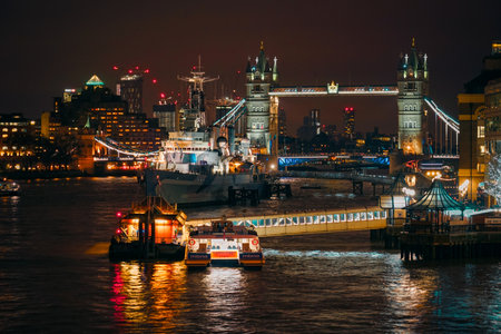 Tower of London bridge and night view. Shooting Location: UK, Londonの写真素材