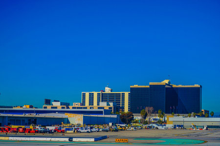 Los Angeles hotels and runways. Shooting Location: Los Angelesの写真素材