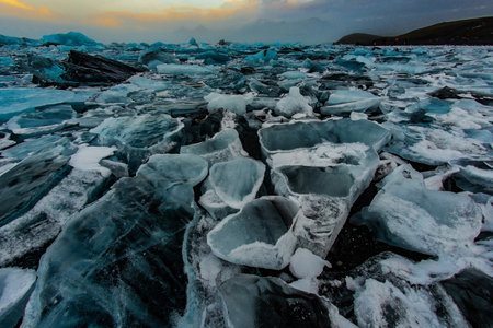 Close-up of a huge ice block. Shooting Location: Iceland, Reykjavikの写真素材