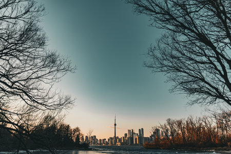 toronto skyline and sunset. Shooting Location: Toronto