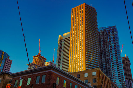 Brickwork and modern architecture. Shooting Location: Toronto
