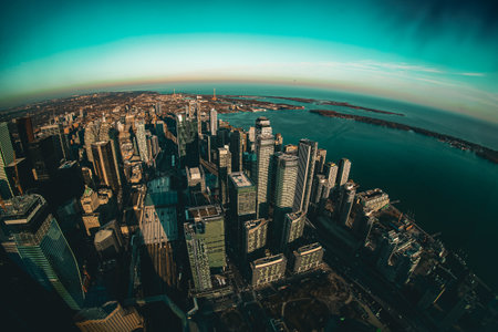 Bay view from CN Tower. Shooting Location: Toronto