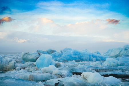 Close-up of glacial lake and iceberg. Shooting Location: Iceland, Reykjavik
