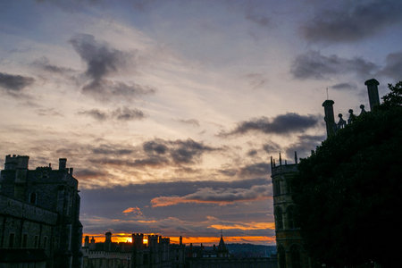 Windsor castle tourist scenery. Shooting Location: UK, Londonの写真素材