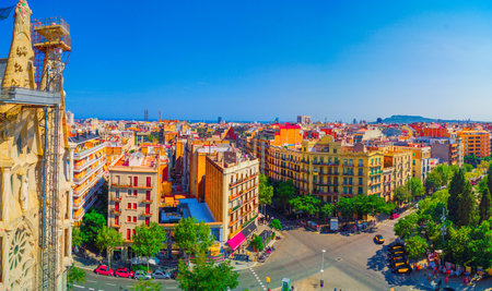 Barcelona squares and streets. Shooting Location: Spain, Barcelonaの写真素材