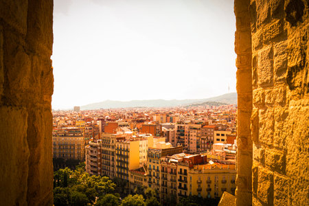 Cityscape around Sagrada Familia. Shooting Location: Spain, Barcelonaの写真素材